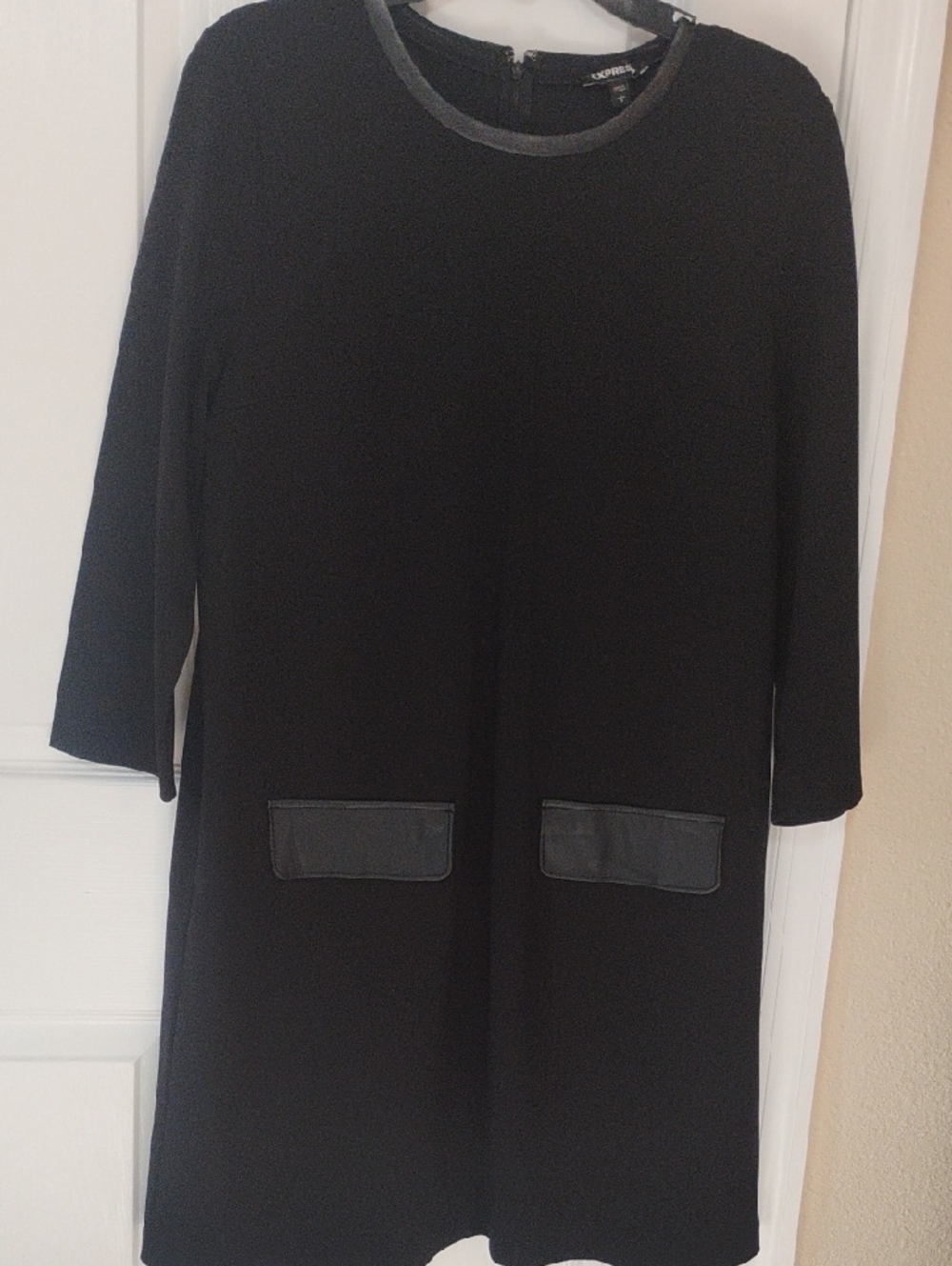 Express Faux Leather Trim Shift Dress Size Large